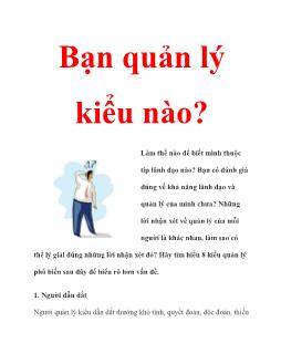 Bạn quản lý kiểu nào