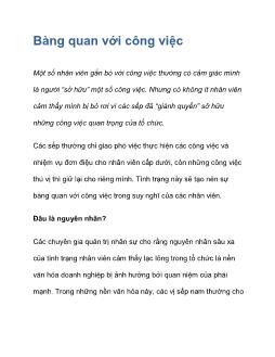 Bàng quan với công việc