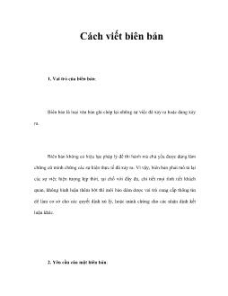 Cách viết biên bản