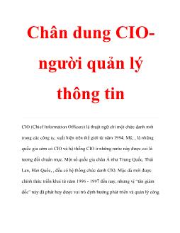 Chân dung CIO-Người quản lý thông tin