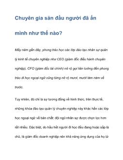 Chuyên gia săn đầu người đã ẩn mình như thế nào