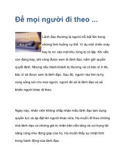 Để mọi người đi theo