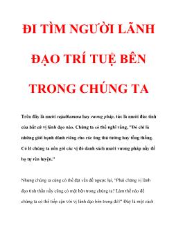Đi tìm người lãnh đạo trí tuệ bên trong chúng ta