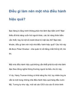 Điều gì làm nên một nhà điều hành hiệu quả