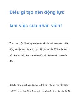 Điều gì tạo nên động lực làm việc của nhân viên