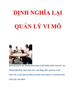 Định nghĩa lại quản lý vi mô