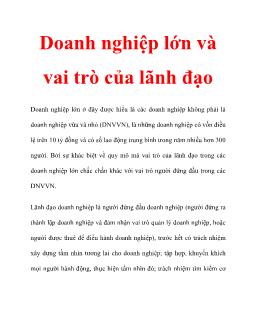 Doanh nghiệp lớn và vai trò của lãnh đạo