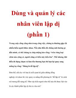 Dùng và quản lý các nhân viên lập dị