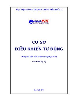 Giáo trình Cơ sở điều khiển tự động