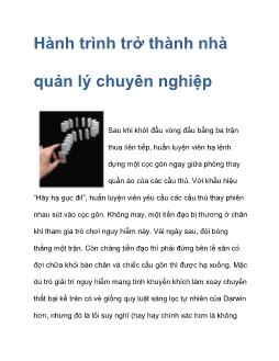 Hành trình trở thành nhà quản lý chuyên nghiệp