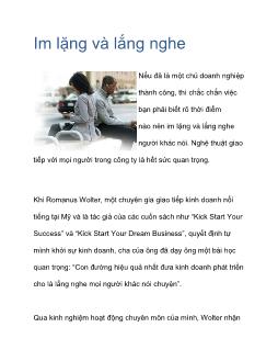 Im lặng và lắng nghe