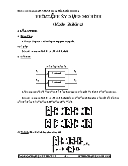 Khảo sát ứng dụng MATLAB trong điều khiển tự động - Nhóm lệnh xây dựng mô hình