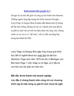 Kinh doanh kiểu google