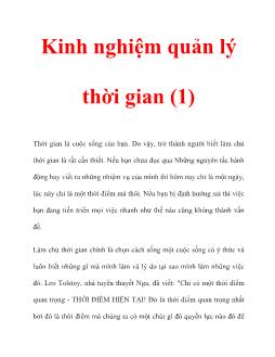 Kinh nghiệm quản lý thời gian