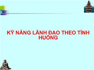 Kỹ năng lãnh đạo theo tình huống