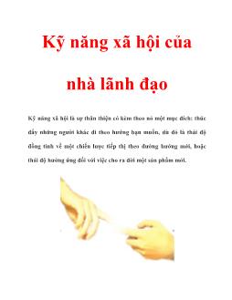 Kỹ năng xã hội của nhà lãnh đạo