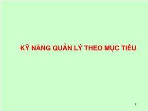 Kỹ năng quản lý theo mục tiêu