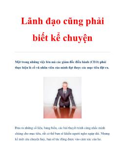 Lãnh đạo cũng phải biết kể chuyện