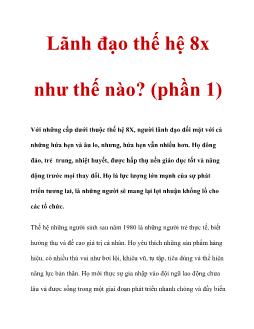 Lãnh đạo thế hệ 8x như thế nào