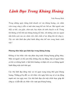 Lãnh đạo trong khủng hoảng