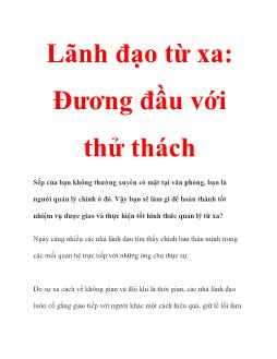 Lãnh đạo từ xa: Đương đầu với thử thách