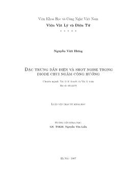 Luận văn Đặc trưng dẫn điện và shot noise trong diode chui ngầm cộng hưởng