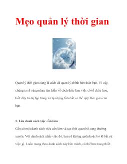 Mẹo quản lý thời gian