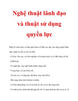 Nghệ thuật lãnh đạo và thuật sử dụng quyền lực