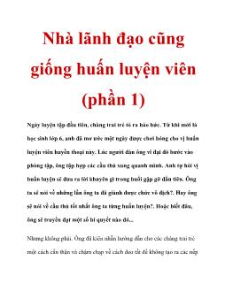 Nhà lãnh đạo cũng giống huấn luyện viên