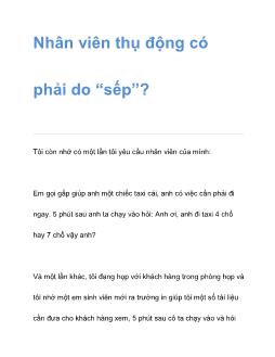 Nhân viên thụ động có phải do sếp