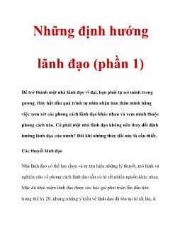 Những định hướng lãnh đạo