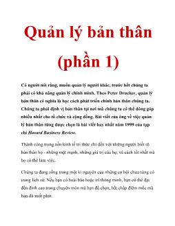 Quản lý bản thân