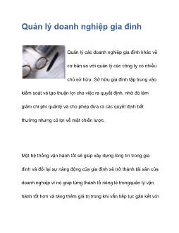 Quản lý doanh nghiệp gia đình