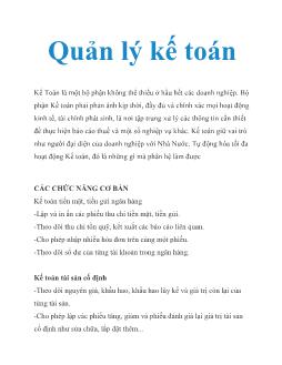 Quản lý kế toán