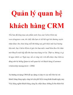 Quản lý quan hệ khách hàng CRM