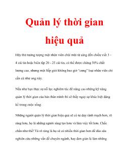 Quản lý thời gian hiệu quả