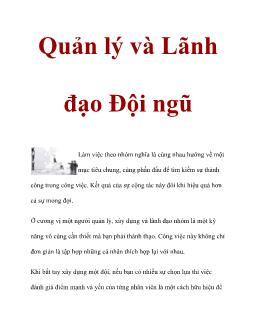 Quản lý và Lãnh đạo Đội ngũ