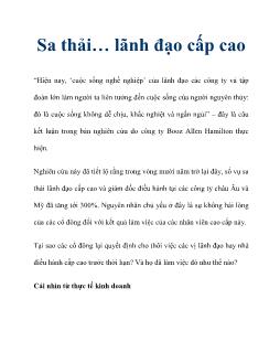 Sa thải… lãnh đạo cấp cao