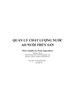 Tài liệu Quản lý chất lượng nước ao nuôi thủy sản