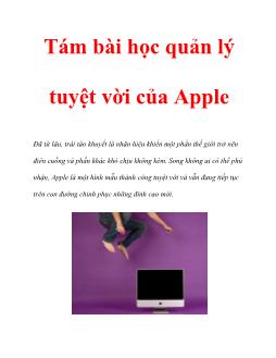 Tám bài học quản lý tuyệt vời của Apple