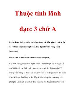 Thuộc tính lãnh đạo: 3 chữ A