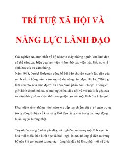 Trí tuệ xã hội và năng lực lãnh đạo