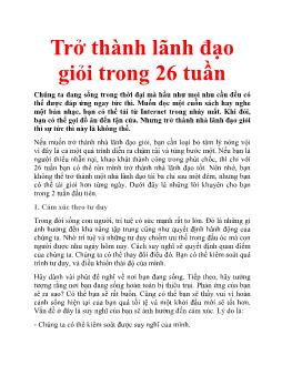 Trở thành lãnh đạo giỏi trong 26 tuần