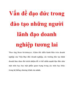 Vấn đề đạo đức trong đào tạo những người lãnh đạo doanh nghiệp tương lai