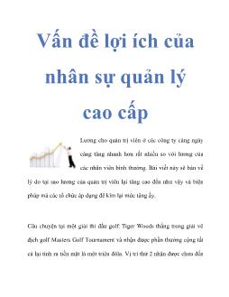 Vấn đề lợi ích của nhân sự quản lý cao cấp