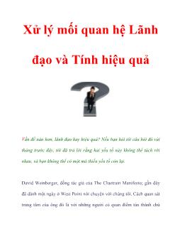 Xử lý mối quan hệ lãnh đạo và tính hiệu quả