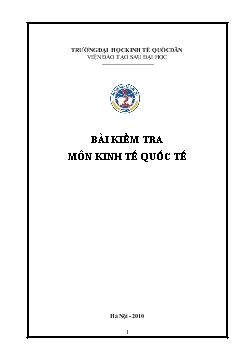 Bài kiểm tra môn kinh tế quốc tế