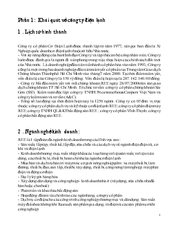 Báo cáo thực tập ở Công ty cổ phần Cơ Điện Lạnh