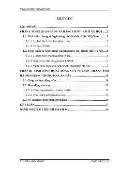 Báo cáo thực tập tại Ngân hàng chính sách xã hội Thành phố Hà Nội