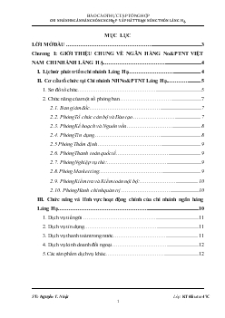 Báo cáo Thực tập tổng hợp chi nhánh ngân hàng nông nghiệp và phát triển nông thôn Láng Hạ